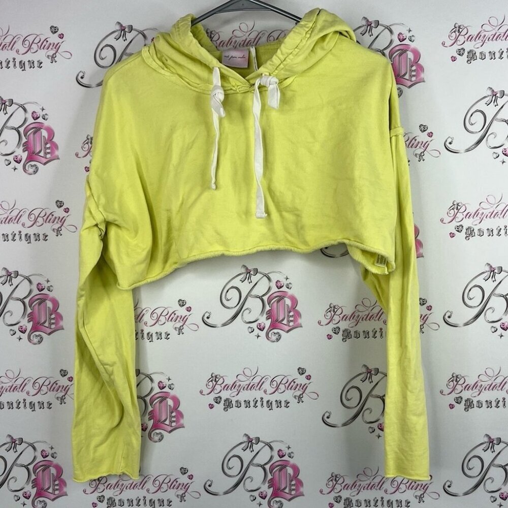 Out from under cropped sweater hoodie pull over Light Green Out From Under Top